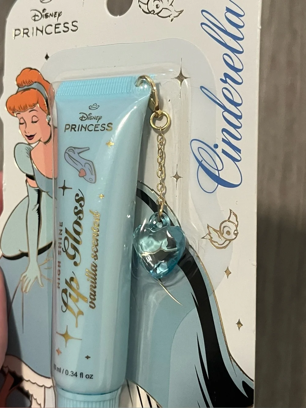 Disney Princess Cinderella High Shine Vanilla Scent Lip Gloss With Heart Charm